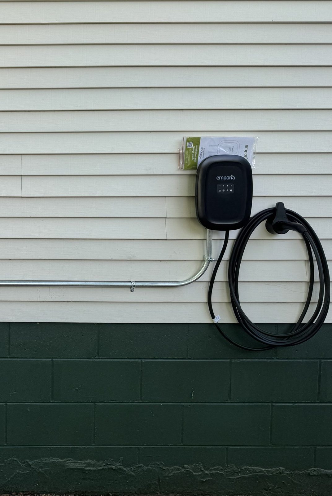Level 2 home EV charger installed by GreenKey on a Central Virginia home